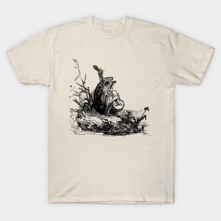 Froggy Serenade: Cottagecore and Goblincore Featuring Frog Playing Music T-Shirt